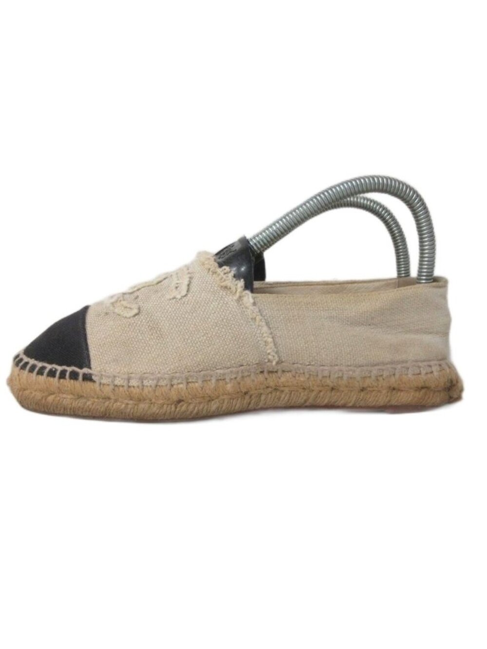 Chanel Sneakers Slip-on CC Logo Paneled Design Flat Beige